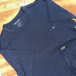 New Todd Snyder Shirt Mens Small Navy Blue Slub Pocket Tee Homespun USA Made